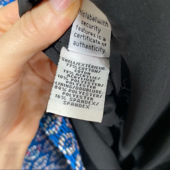 Diane Von Furstenberg Leelou Blue Tweed Metallic Sheath Dress 4 - Picture 6 of 7